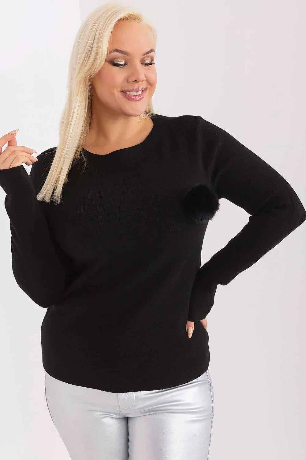 Women Pom Detail Sweater Casual Knit-Women's Sweater-LeStyleParfait