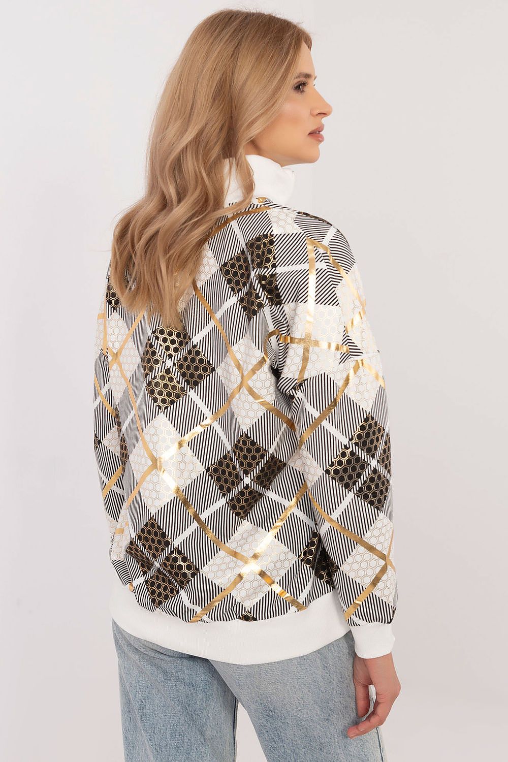 Women Regular Checked Zip-Up Sweatshirt Essential Fit-Women Sweatshirt-LeStyleParfait