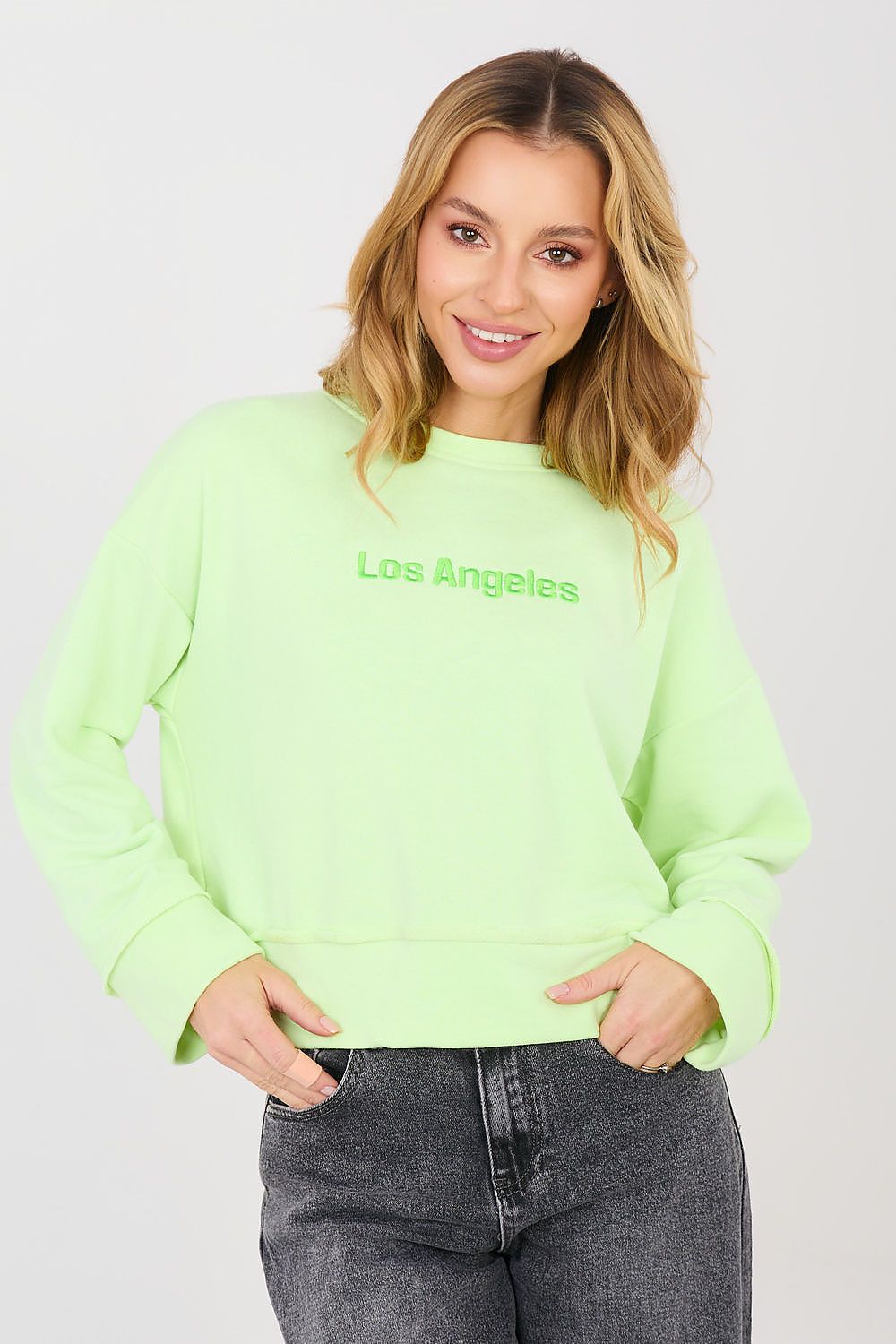 Women Regular Embroidered Crop Sweatshirt Premium Style-Women Sweatshirt-LeStyleParfait