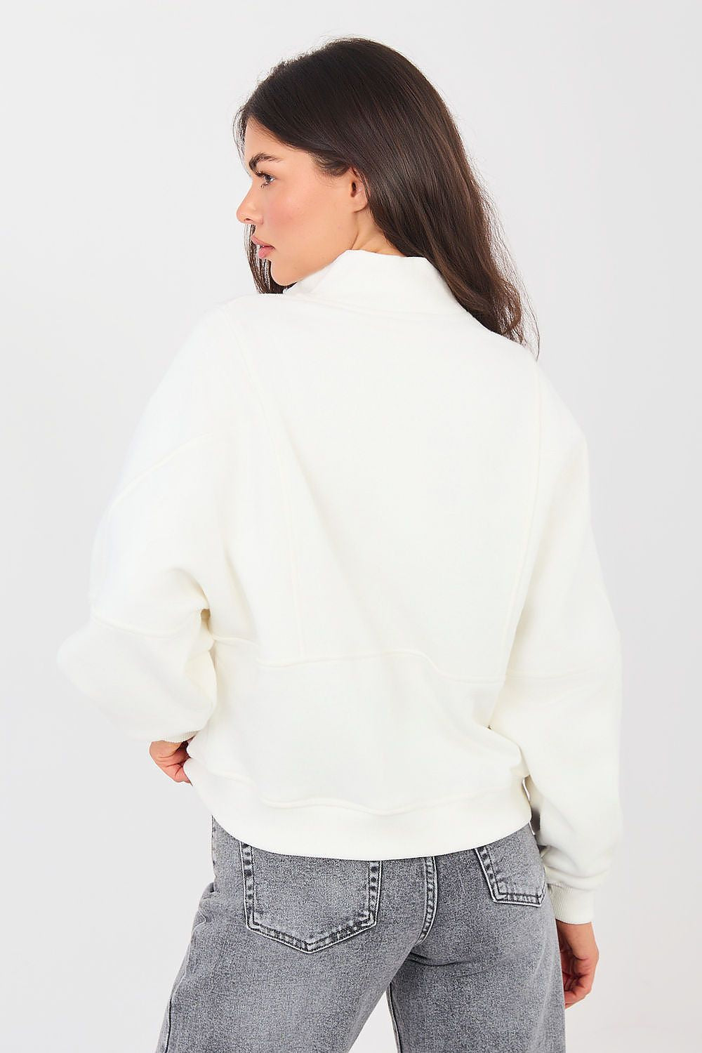 Women Regular Embroidered Quarter-Zip Sweatshirt Premium Style-Women Sweatshirt-LeStyleParfait