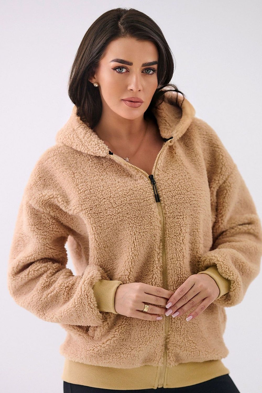 Women Regular Plain-Solid Sherpa Hoodie Cozy Comfort-Women Hoodie-LeStyleParfait