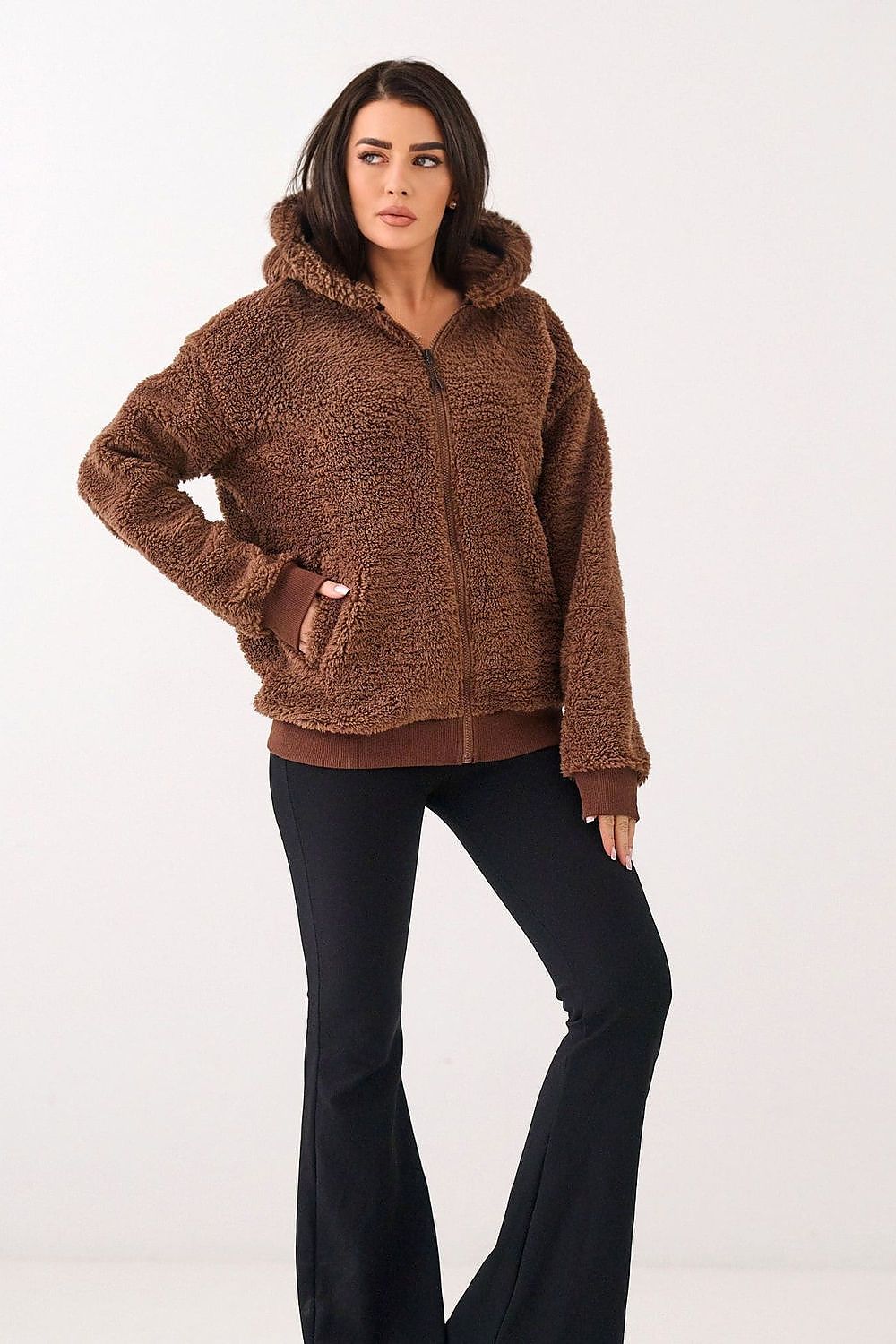 Women Regular Plain-Solid Sherpa Hoodie Cozy Comfort-Women Hoodie-LeStyleParfait