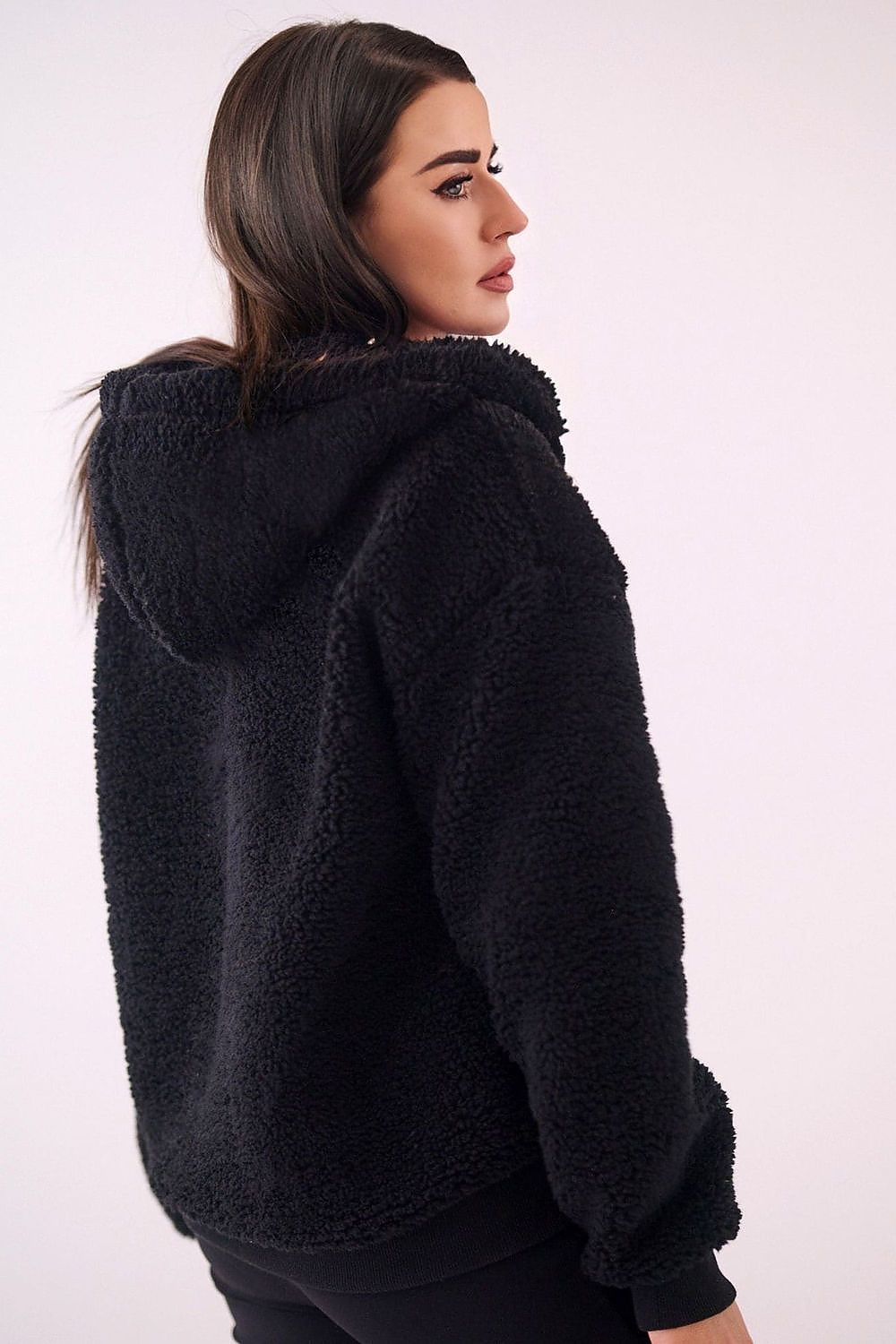 Women Regular Plain-Solid Sherpa Hoodie Cozy Comfort-Women Hoodie-LeStyleParfait