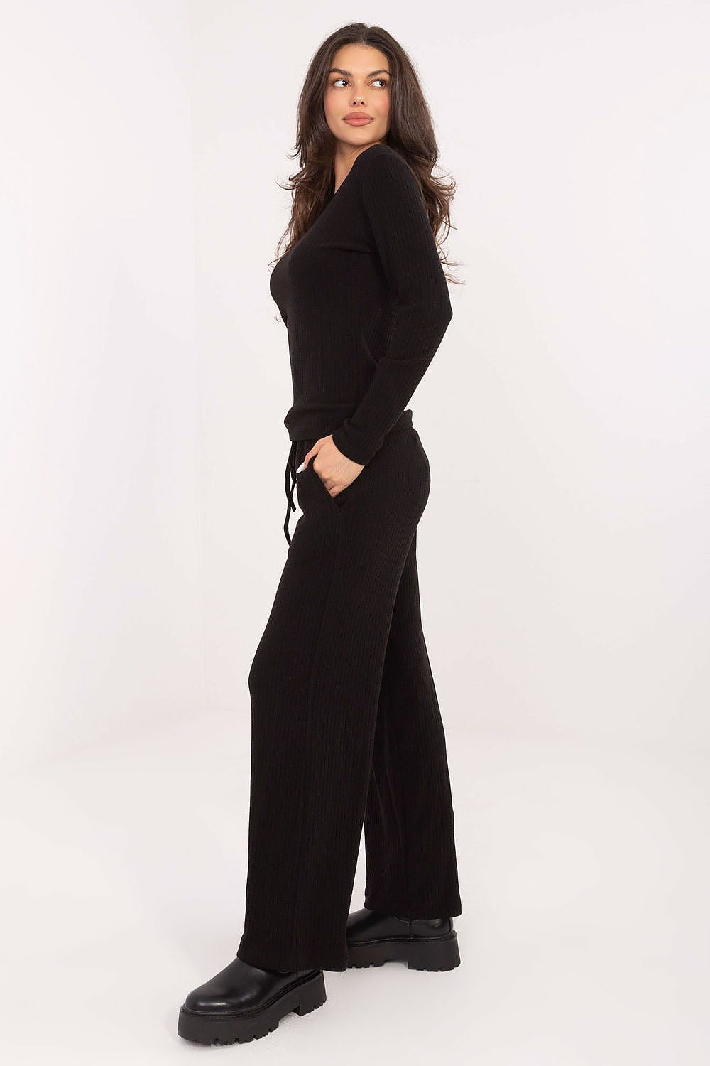Women Ribbed V Neck Sweater Modern-Women's Sweater-LeStyleParfait