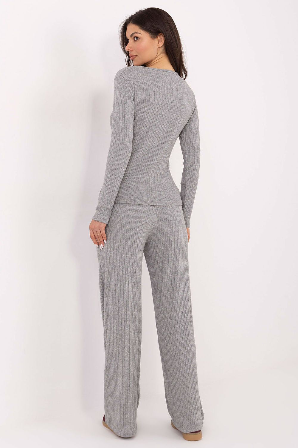 Women Ribbed V Neck Sweater Modern-Women's Sweater-LeStyleParfait