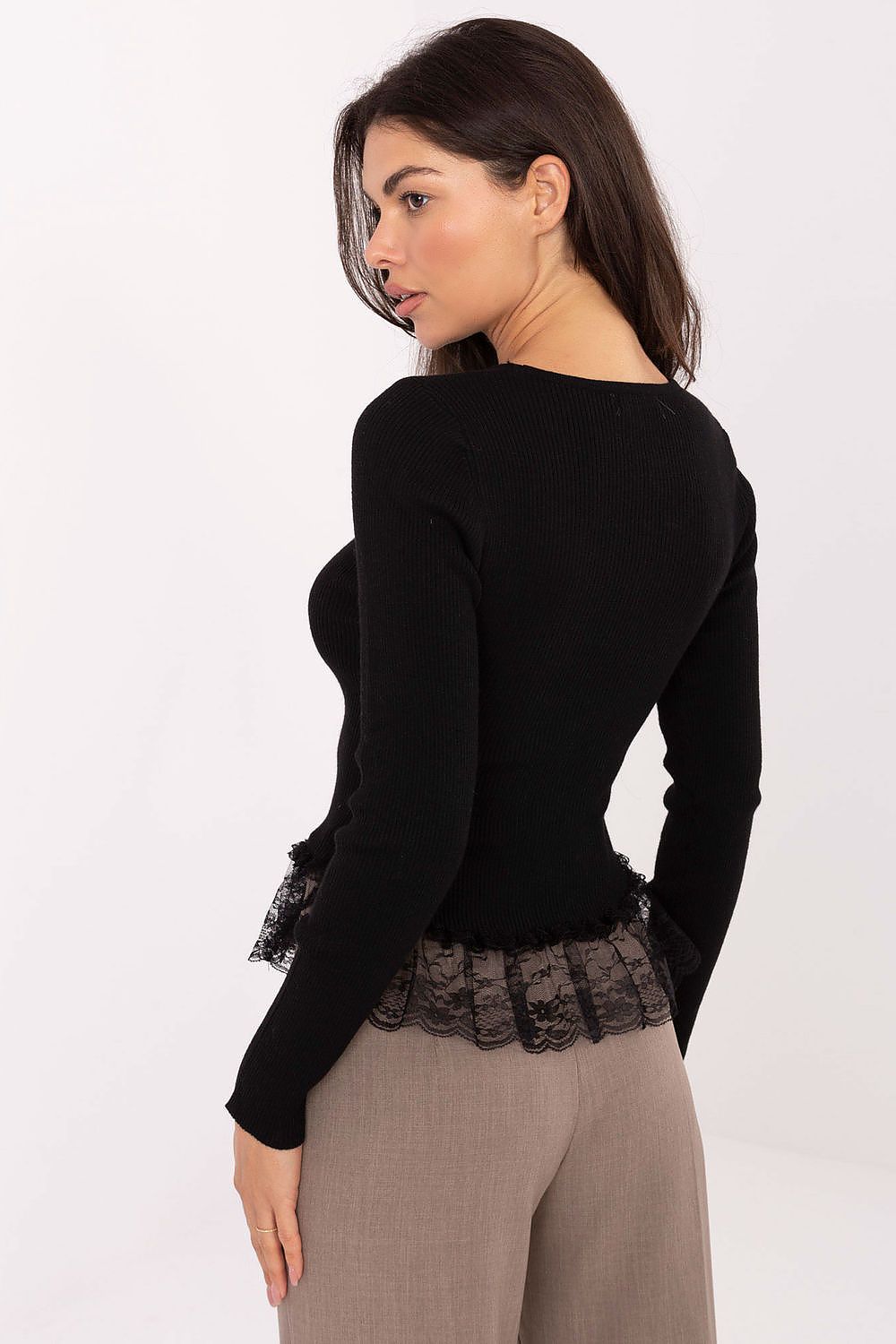 Women Ribbed Wool Sweater Elegant Knit-Women's Sweater-LeStyleParfait