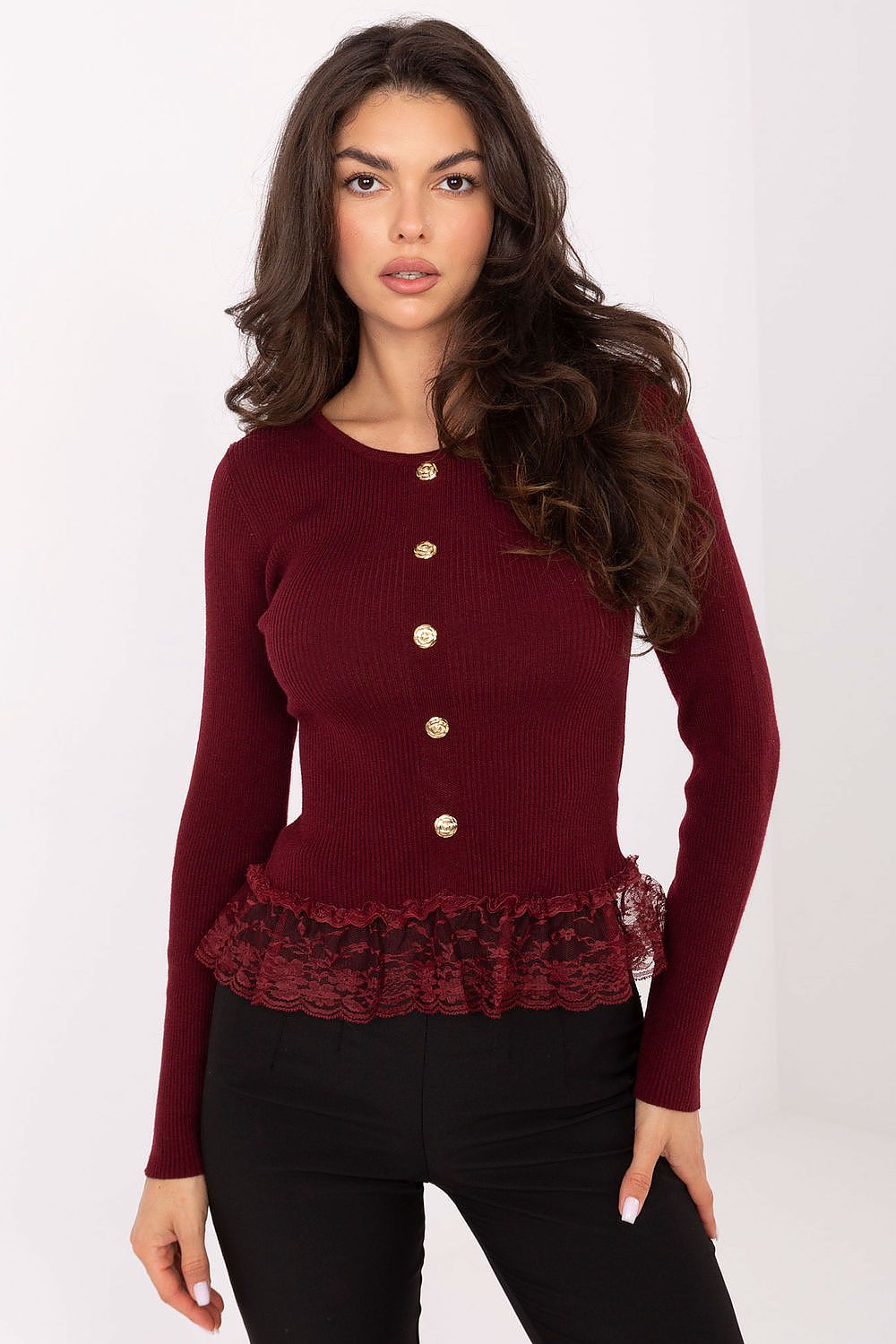 Women Ribbed Wool Sweater Elegant Knit-Women's Sweater-LeStyleParfait