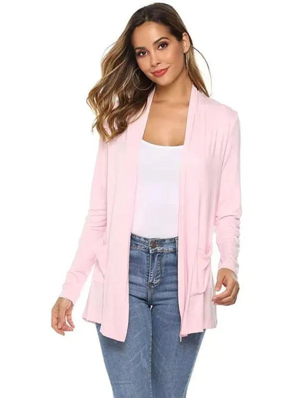 Women’s Lightweight Longline Cardigan Sweater – V-Neck