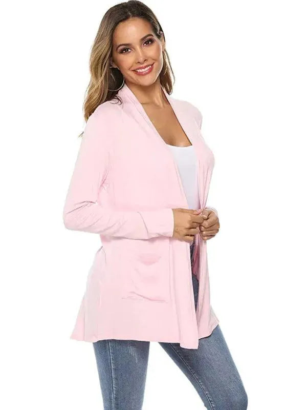 Women’s Lightweight Longline Cardigan Sweater – V-Neck