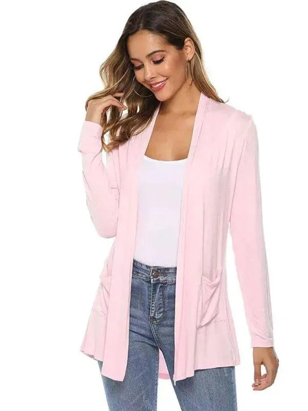 Women’s Lightweight Longline Cardigan Sweater – V-Neck