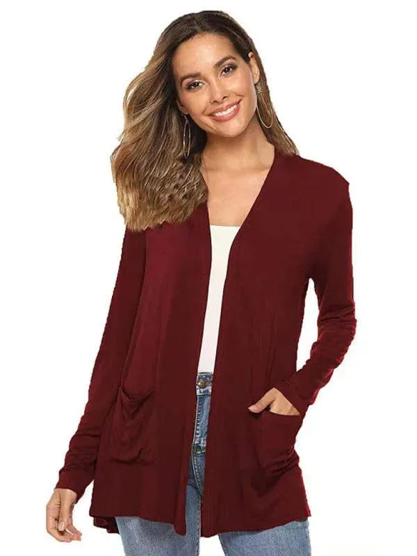 Women’s Lightweight Longline Cardigan Sweater – V-Neck