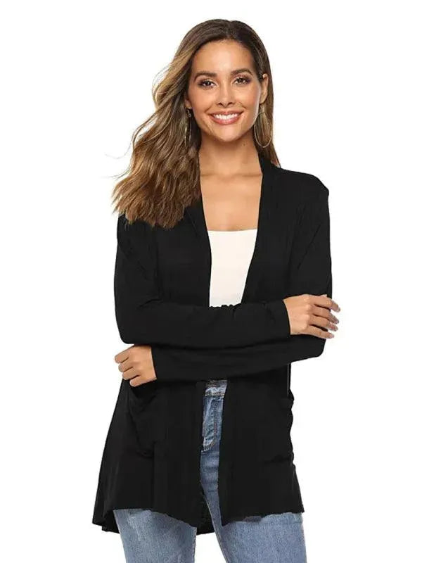 Women’s Lightweight Longline Cardigan Sweater – V-Neck