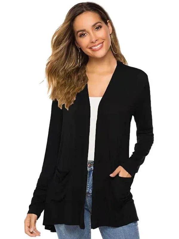 Women’s Lightweight Longline Cardigan Sweater – V-Neck
