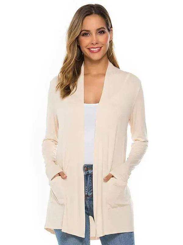 Women’s Lightweight Longline Cardigan Sweater – V-Neck