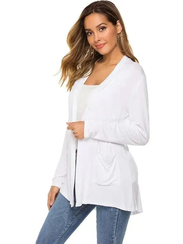 Women’s Lightweight Longline Cardigan Sweater – V-Neck