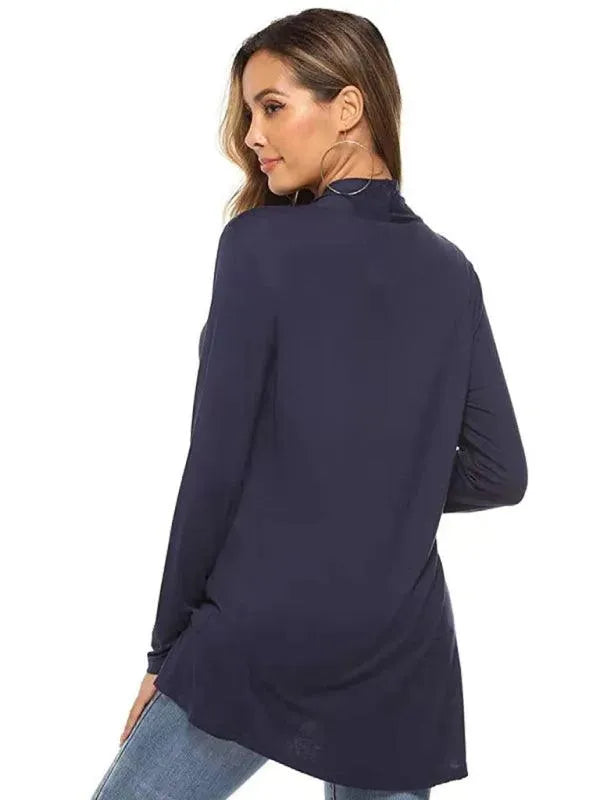 Women’s Lightweight Longline Cardigan Sweater – V-Neck