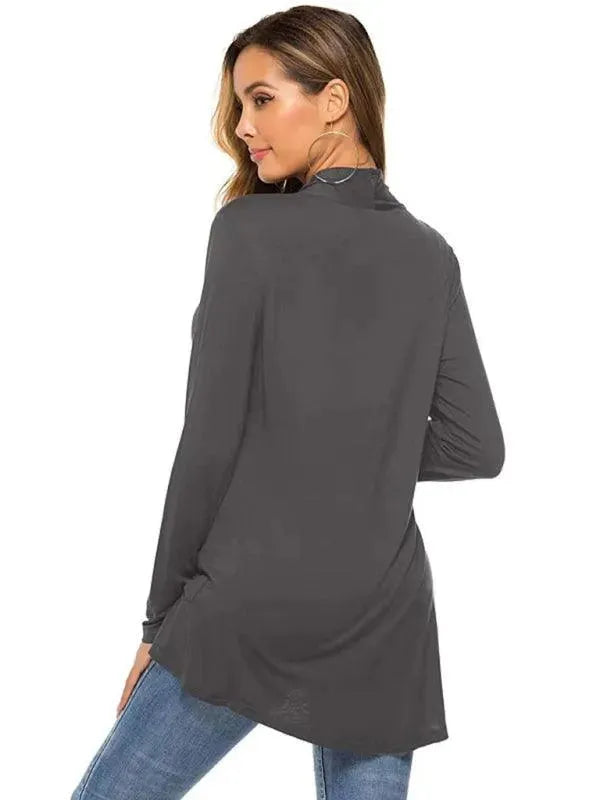 Women’s Lightweight Longline Cardigan Sweater – V-Neck