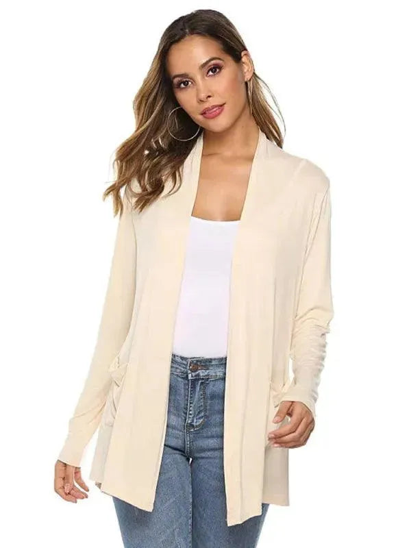 Women’s Lightweight Longline Cardigan Sweater – V-Neck