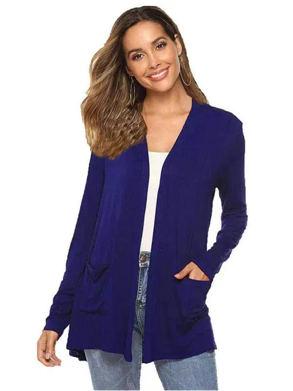 Women’s Lightweight Longline Cardigan Sweater – V-Neck