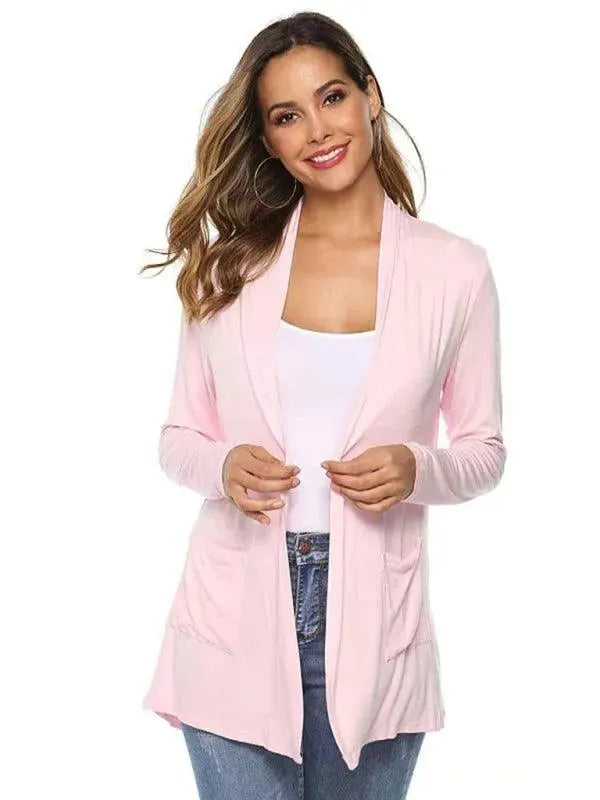 Women’s Lightweight Longline Cardigan Sweater – V-Neck