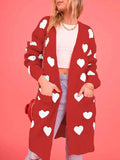 Women’s Longline Graphic Cardigan Sweater – V-Neck Button Knit