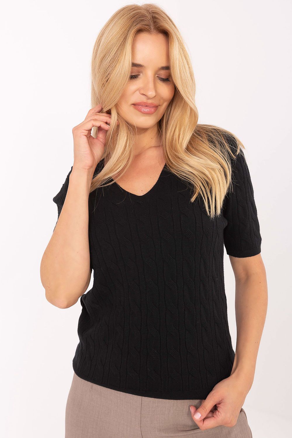 Women Short Sleeve Sweater Casual Knit-Women's Sweater-LeStyleParfait