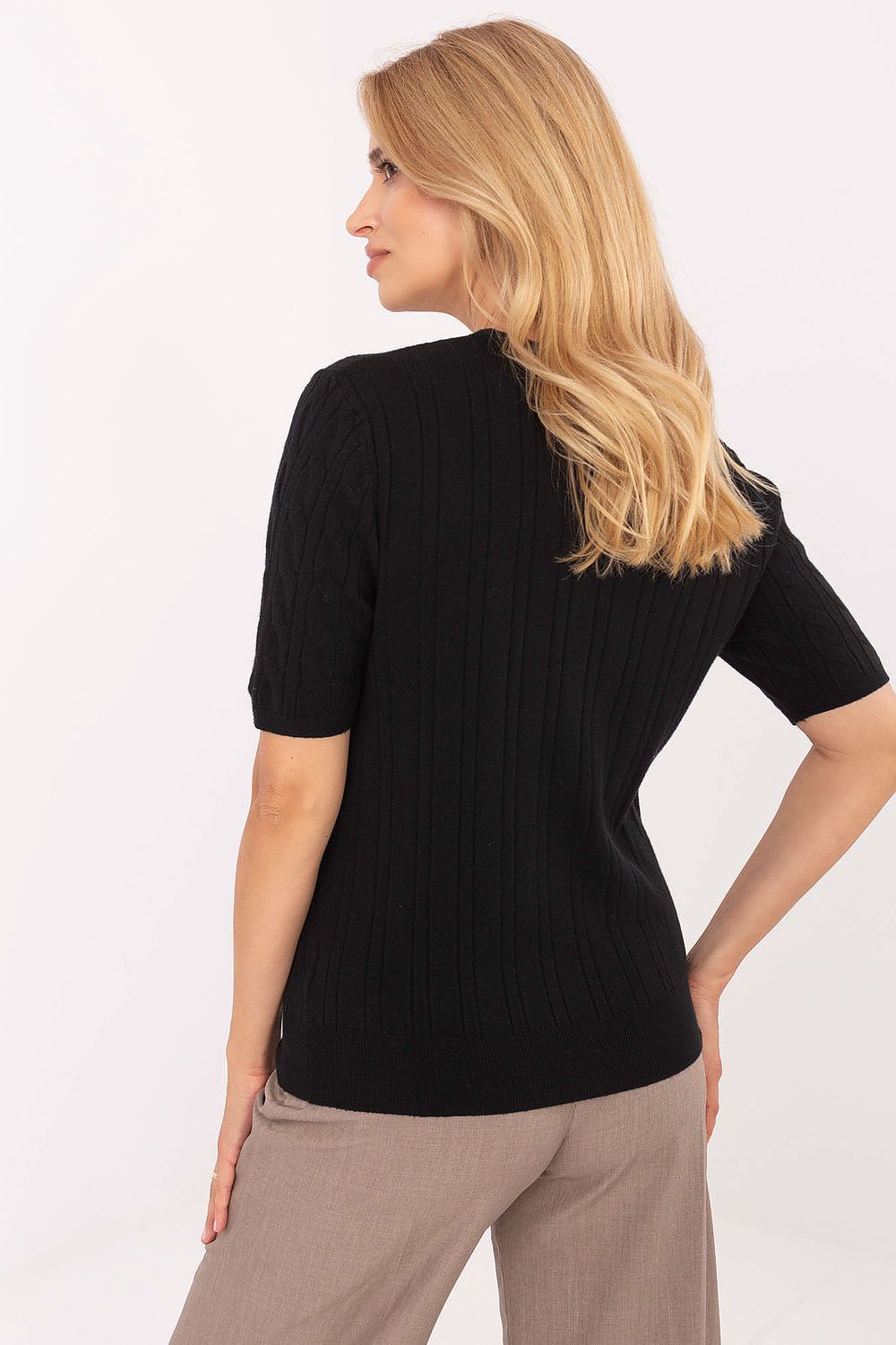 Women Short Sleeve Sweater Casual Knit-Women's Sweater-LeStyleParfait