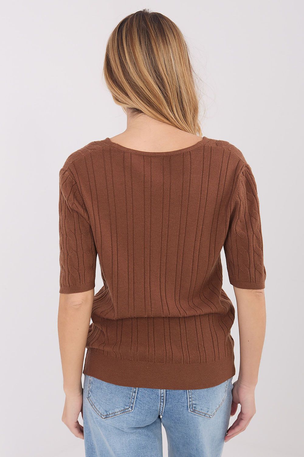 Women Short Sleeve Sweater Casual Knit-Women's Sweater-LeStyleParfait