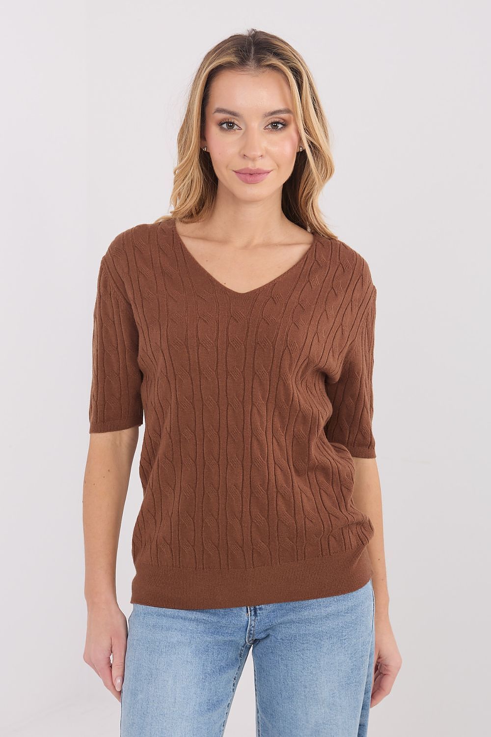 Women Short Sleeve Sweater Casual Knit-Women's Sweater-LeStyleParfait
