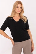 Women Short Sleeve Sweater Casual Knit-Women's Sweater-LeStyleParfait