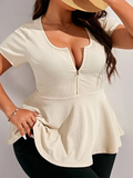 Women Slim Fit V Neck Tshirt-Women T-Shirt-LeStyleParfait