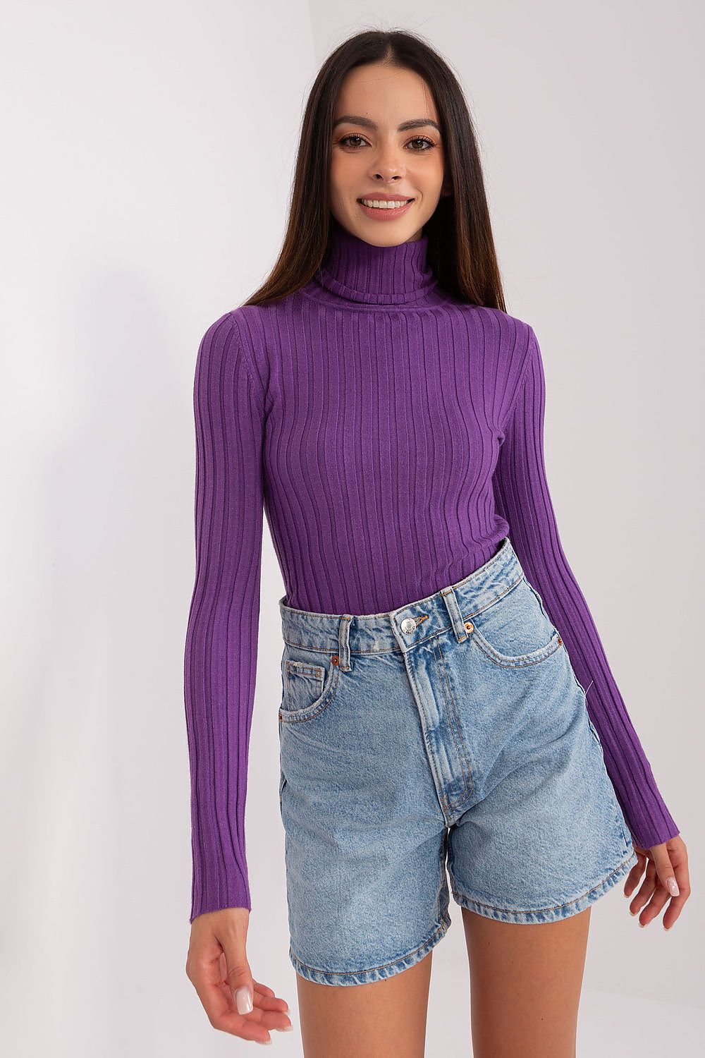 Women Slim Turtleneck Sweater Elegant Knit-Women's Sweater-LeStyleParfait