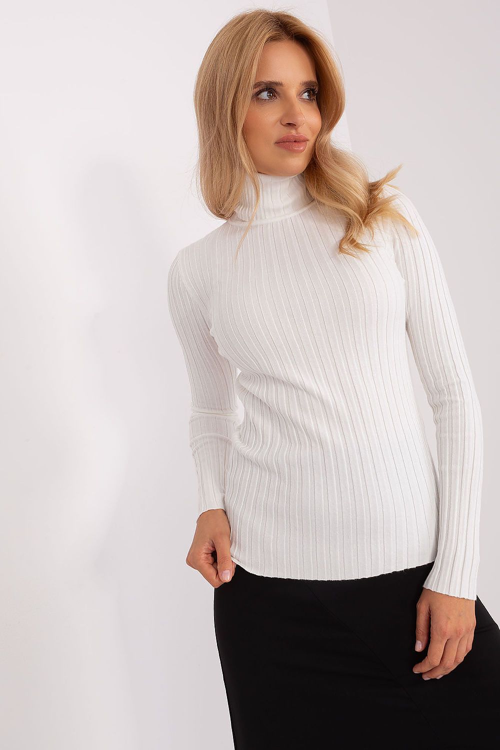 Women Slim Turtleneck Sweater Elegant Knit-Women's Sweater-LeStyleParfait