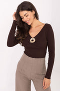 Women Stretch Ribbed Sweater Elegant Fit-Women's Sweater-LeStyleParfait