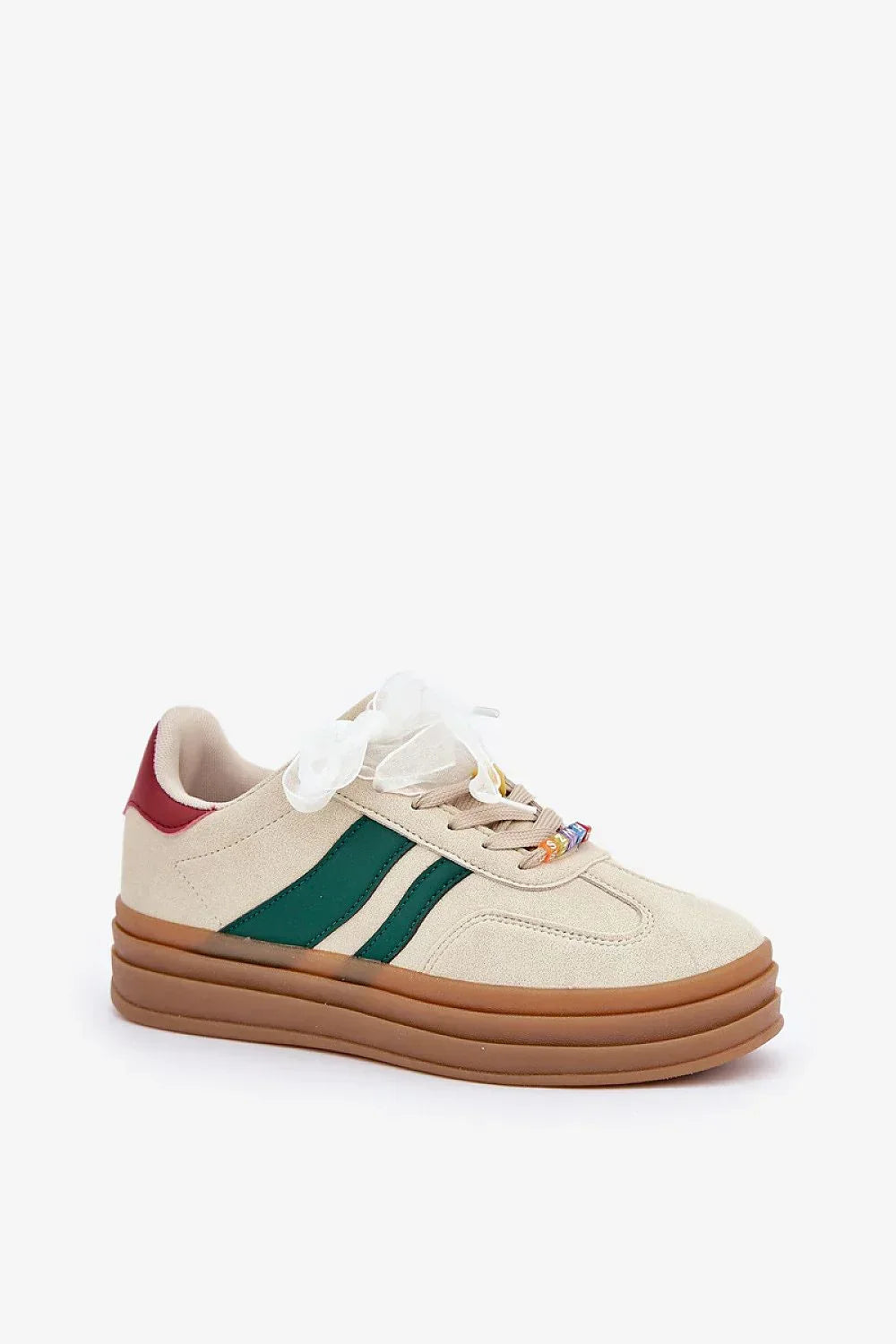 Women Striped Chunky Platform Sneakers Casual Travel Shoes-women sneakers-LeStyleParfait