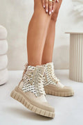Women Striped High Top Platform Sneakers Casual Commuter Shoes-women sneakers-LeStyleParfait