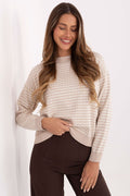 Women Striped Knit Sweater Casual Pullover-Women's Sweater-LeStyleParfait