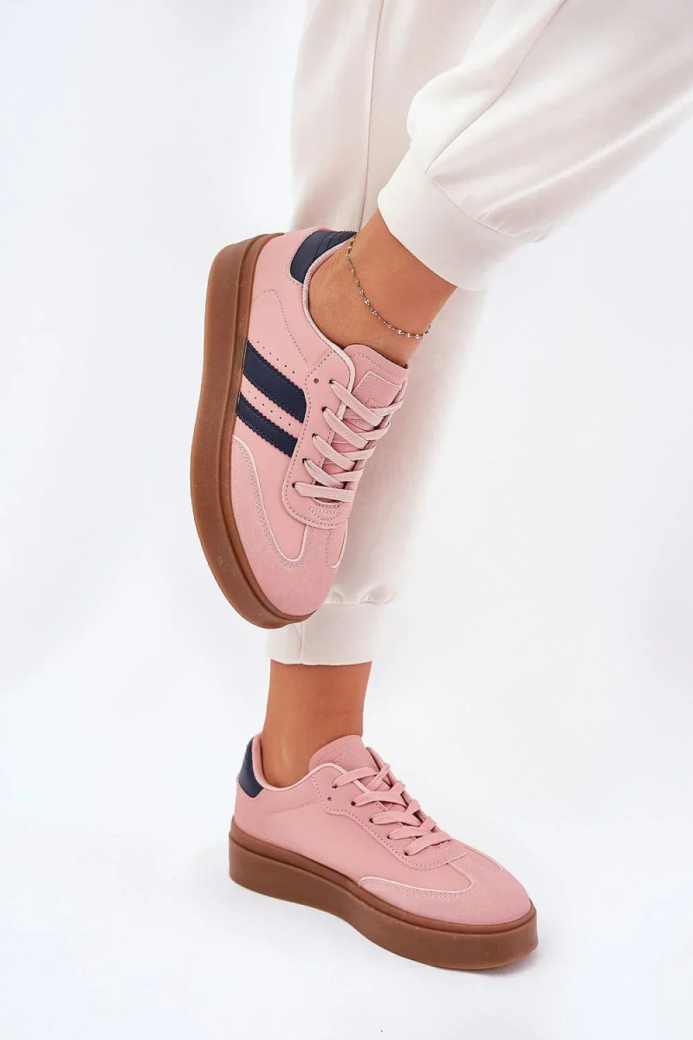Women Striped Platform Sneakers Casual Lightweight Travel Shoes-women sneakers-LeStyleParfait