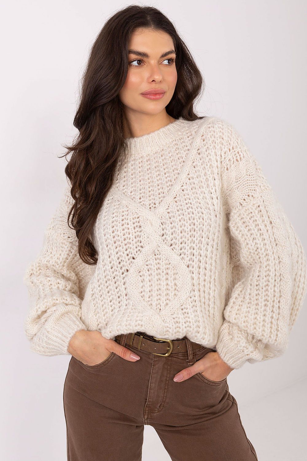 Women Textured Oversized Sweater Cozy Knit-Women's Sweater-LeStyleParfait