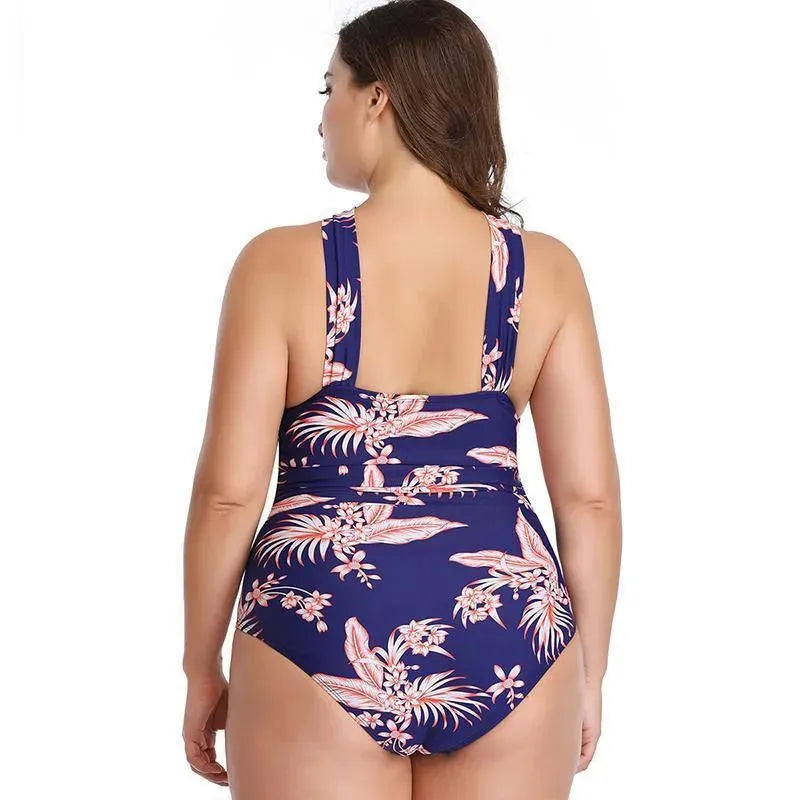 Women Tropical Floral One Piece Swimsuit