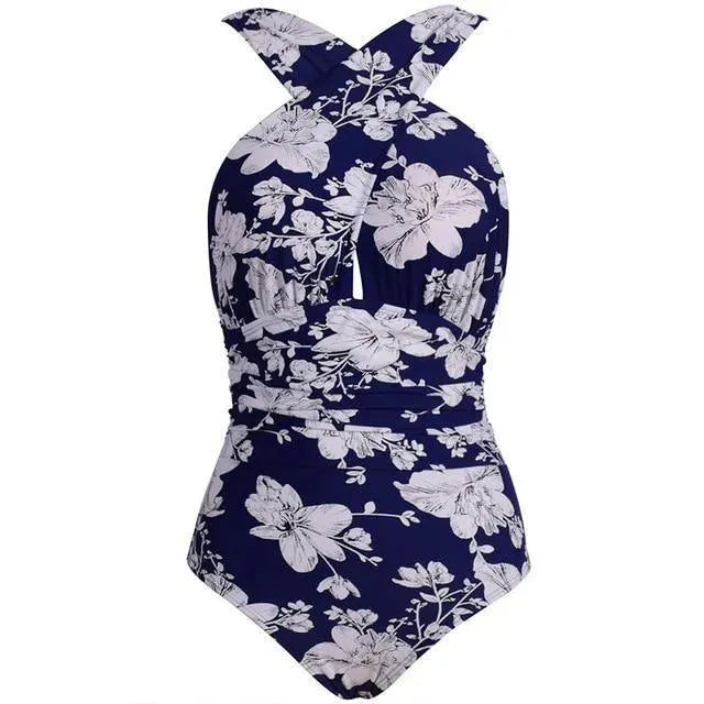 Women Tropical Floral One Piece Swimsuit