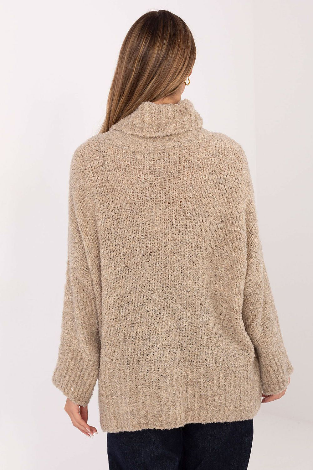 Women Turtleneck Boucle Sweater Winter Knit-Women's Sweater-LeStyleParfait