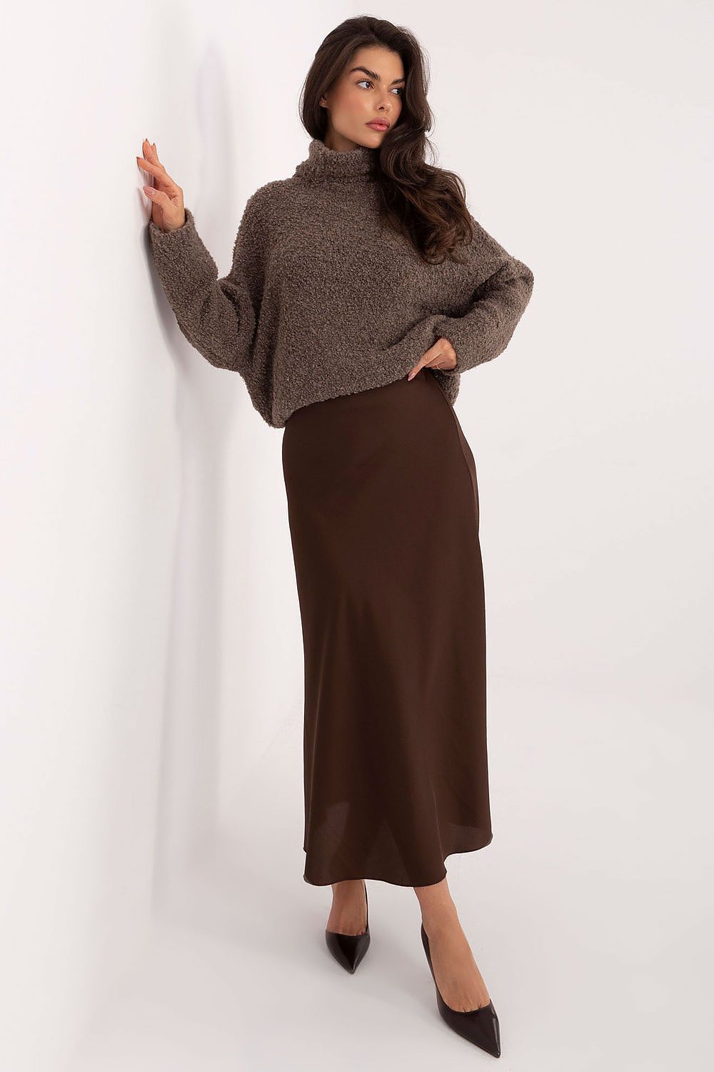 Women Turtleneck Boucle Sweater Winter Knit-Women's Sweater-LeStyleParfait