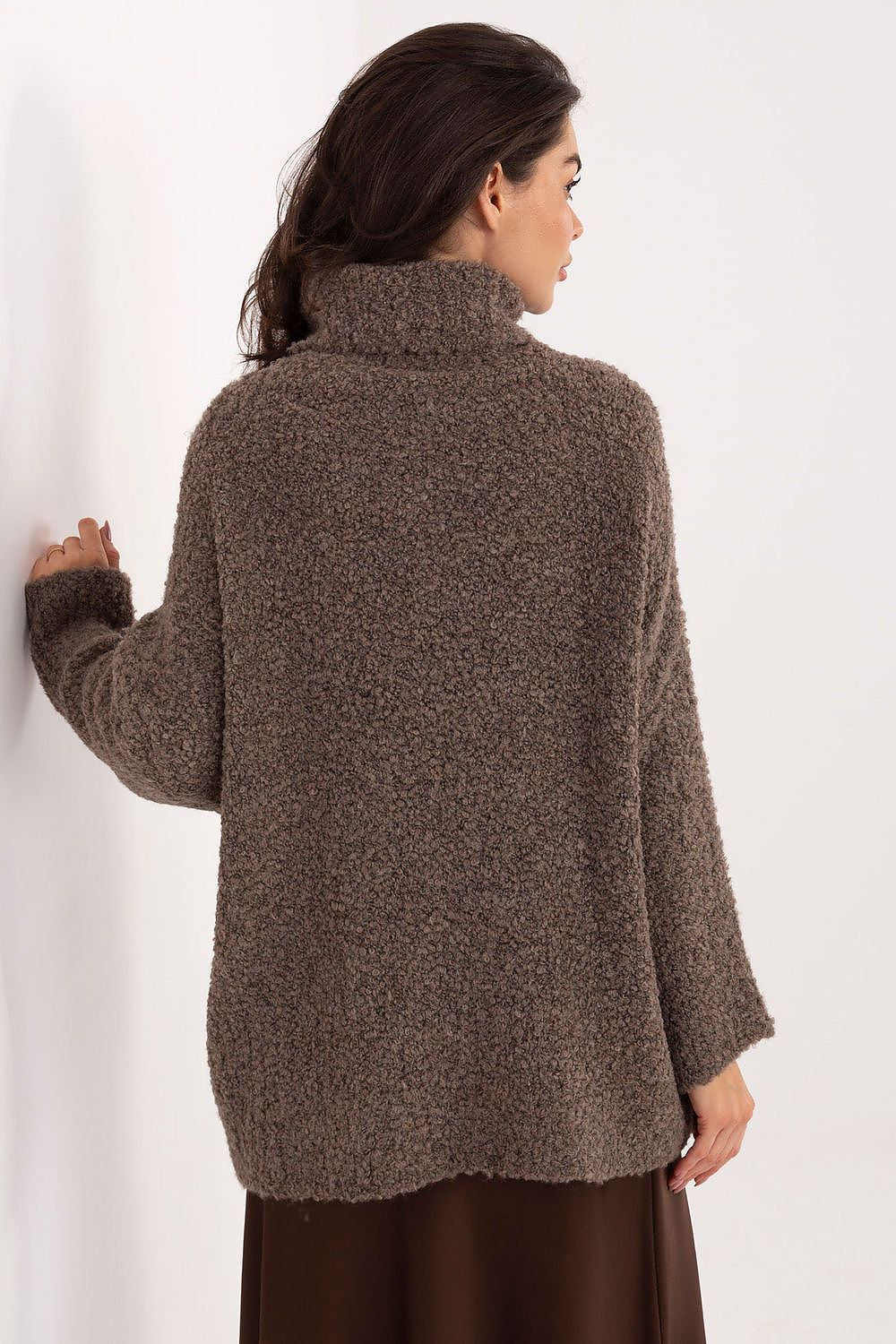 Women Turtleneck Boucle Sweater Winter Knit-Women's Sweater-LeStyleParfait