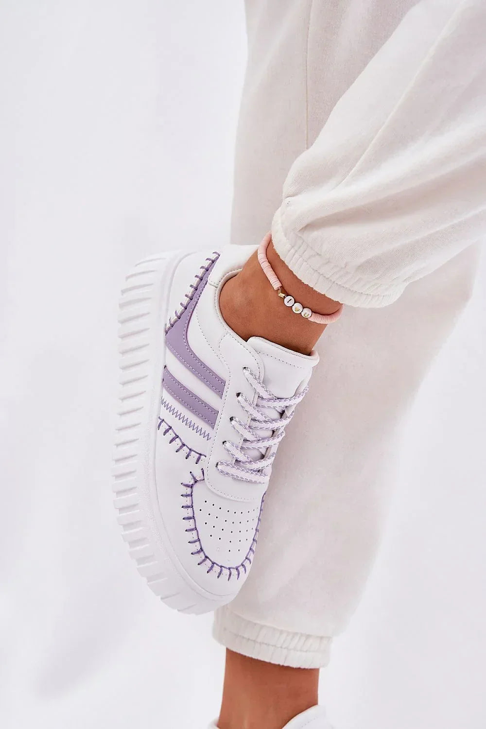 Women Vegan Platform Sneakers Stitched Casual Streetwear Shoes-women sneakers-LeStyleParfait
