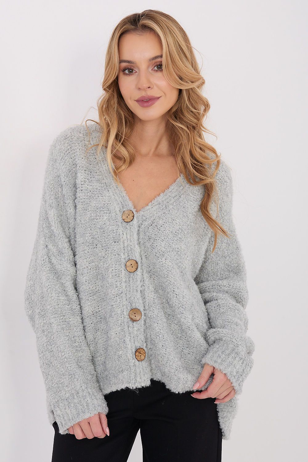 Women Wool Blend Cardigan Sweater Relaxed-Women's Sweater-LeStyleParfait
