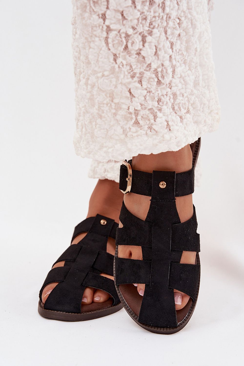 Women’s Adjustable Buckle Flat Sandals-Women's Sandals-LeStyleParfait