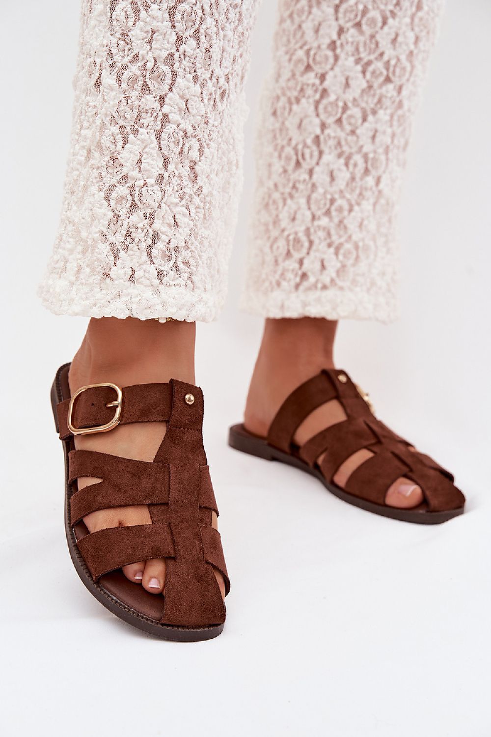 Women’s Adjustable Buckle Flat Sandals-Women's Sandals-LeStyleParfait
