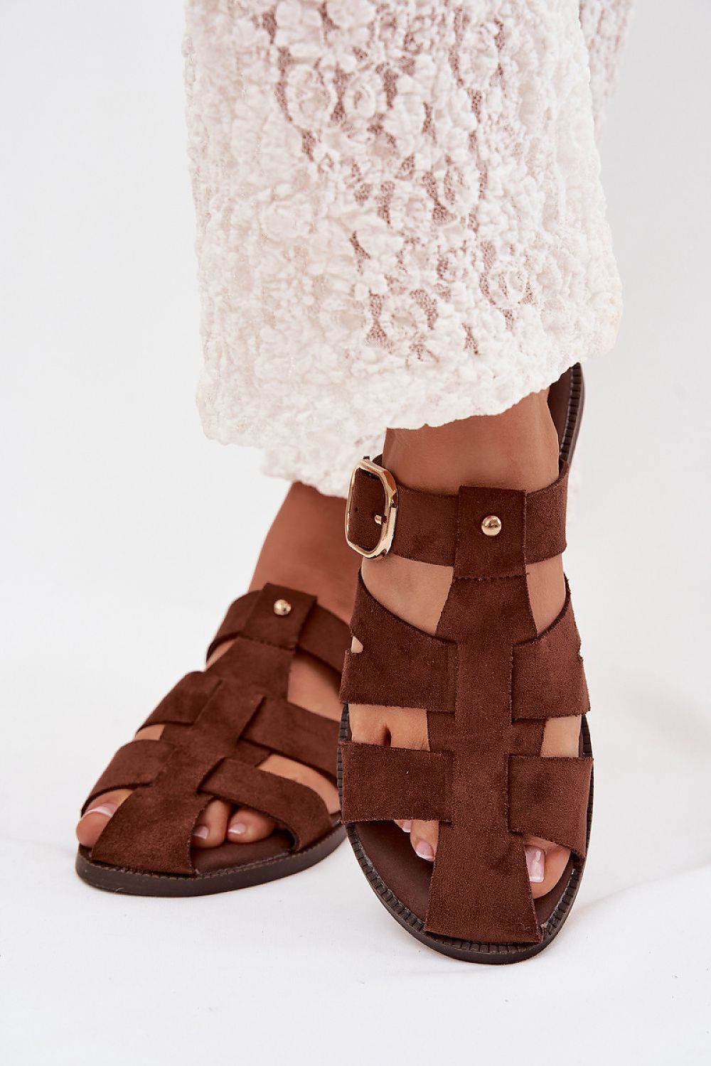 Women’s Adjustable Buckle Flat Sandals-Women's Sandals-LeStyleParfait