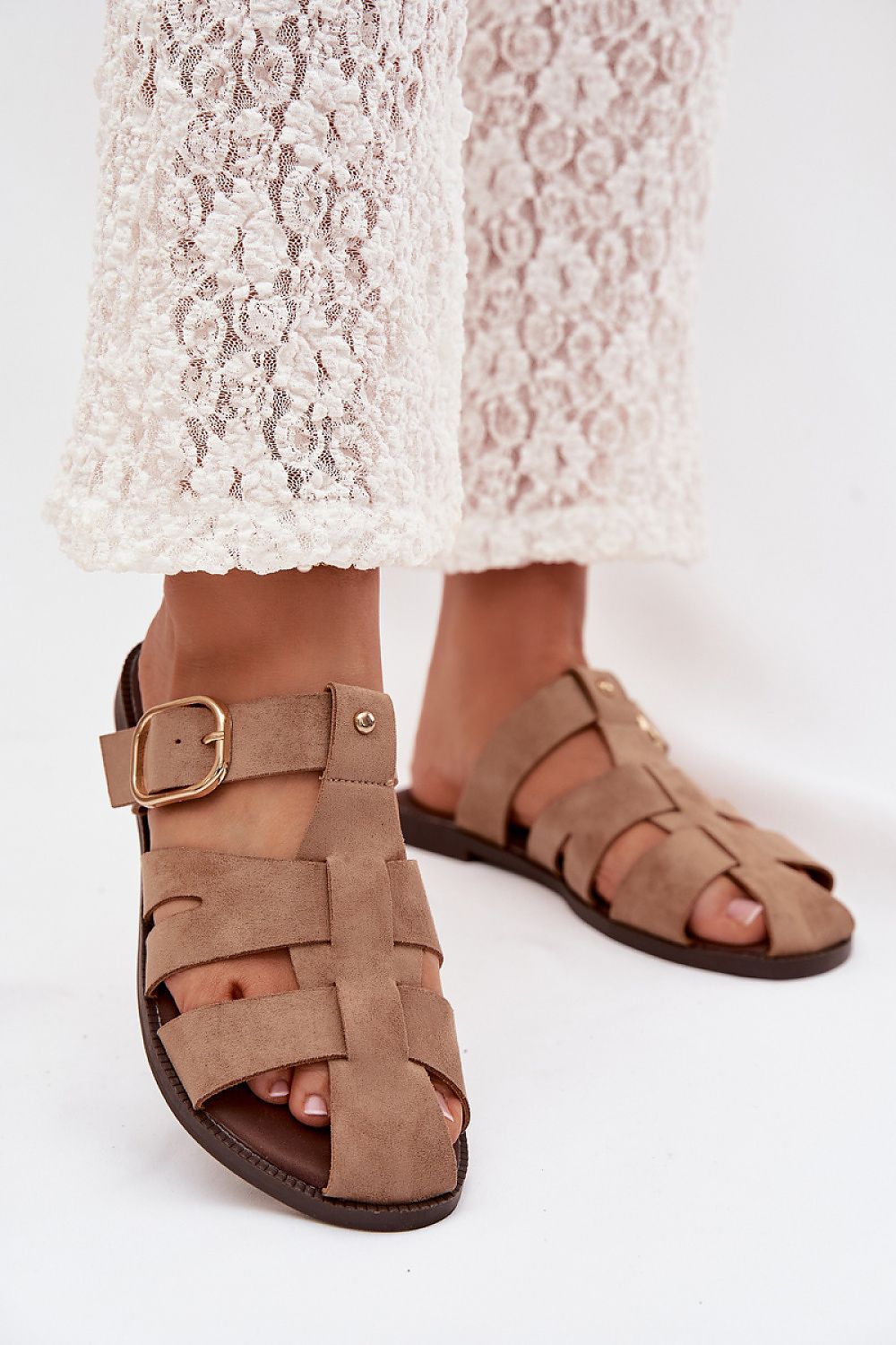 Women’s Adjustable Buckle Flat Sandals-Women's Sandals-LeStyleParfait